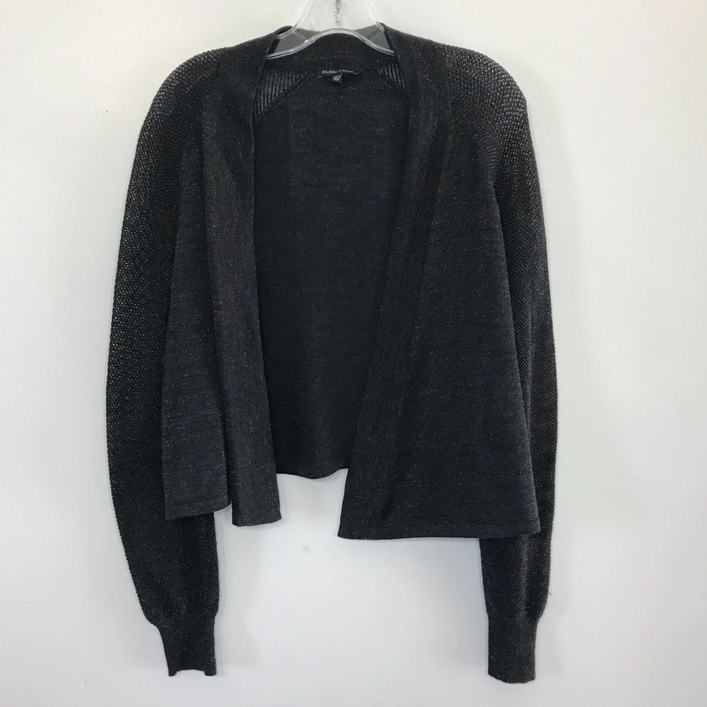Eileen Fisher Shimmering Fine Merino Wool Cardigan